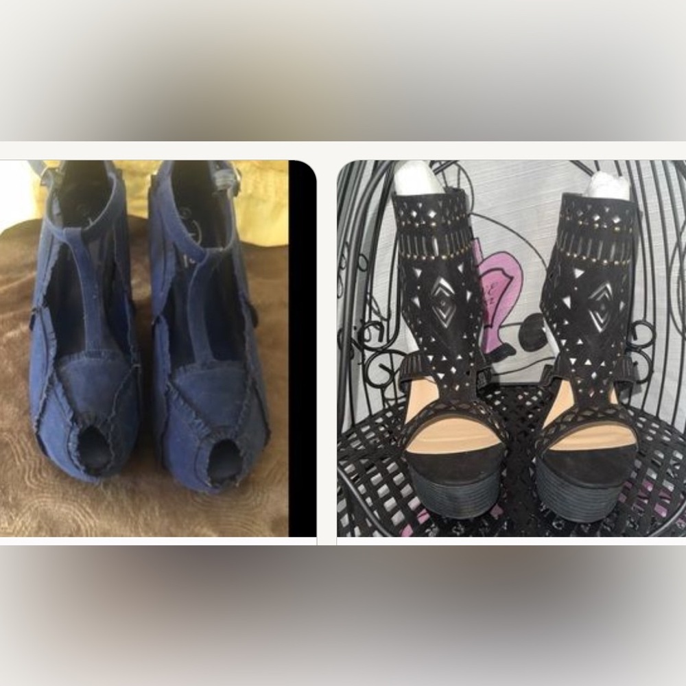 Bundle platforms shoes. Two pairs.